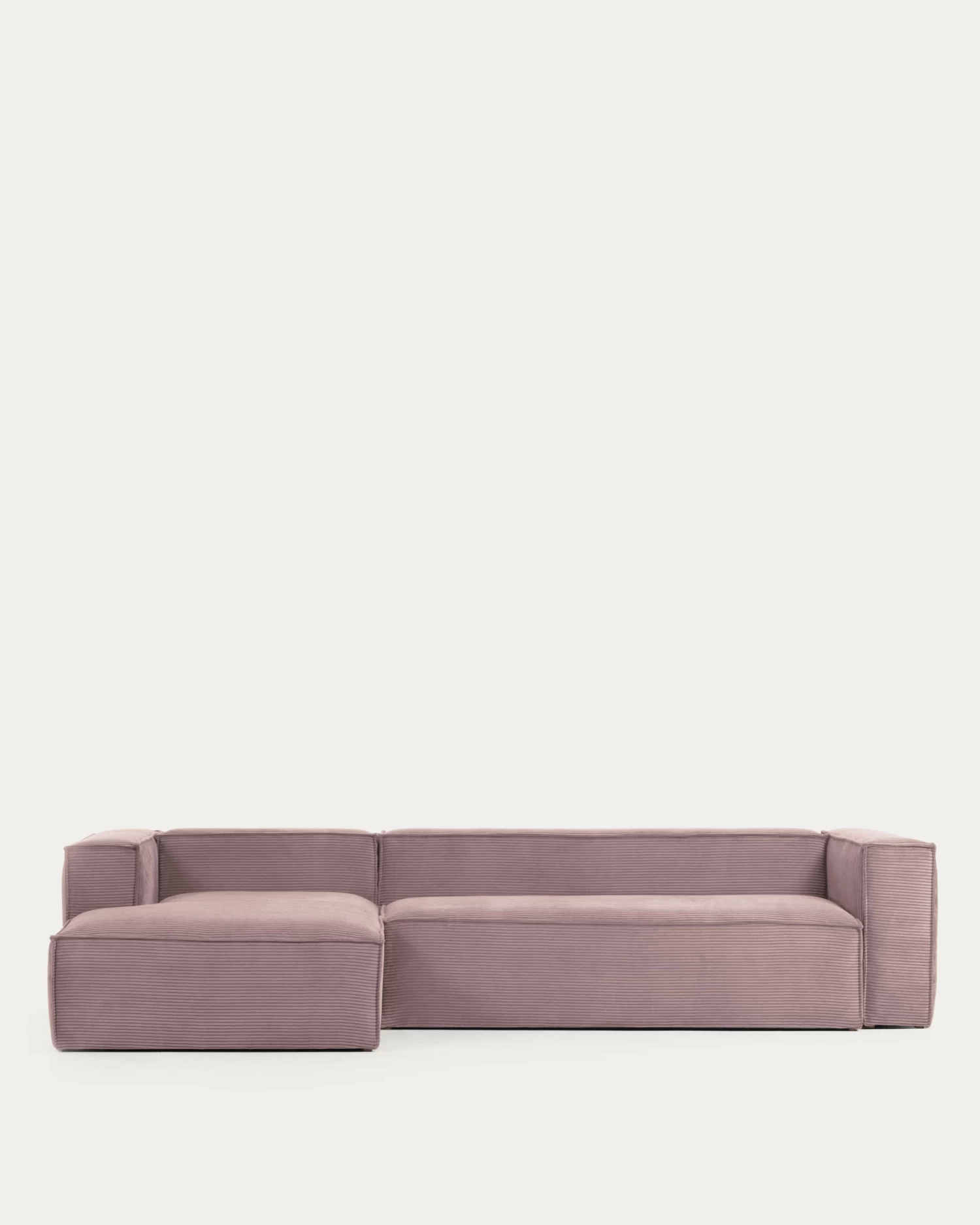 Blok 4 Seater Sofa With Left Side Chaise Longue In Pink Wide Seam Corduroy 330 Cm | Kave Home 7 Blok 4 Seater Sofa With Left Side Chaise Longue In Pink Wide Seam Corduroy 330 Cm | Kave Home - Image 5