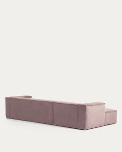 Blok 4 Seater Sofa With Left Side Chaise Longue In Pink Wide Seam Corduroy 330 Cm | Kave Home 19 Blok 4 Seater Sofa With Left Side Chaise Longue In Pink Wide Seam Corduroy 330 Cm | Kave Home -Quality Furniture Store S572LN24 1V04