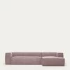 Blok 4 Seater Sofa With Right Side Chaise Longue In Pink Wide Seam Corduroy 330 Cm | Kave Home 2 Blok 4 Seater Sofa With Right Side Chaise Longue In Pink Wide Seam Corduroy 330 Cm | Kave Home -Quality Furniture Store S573LN24 1V01