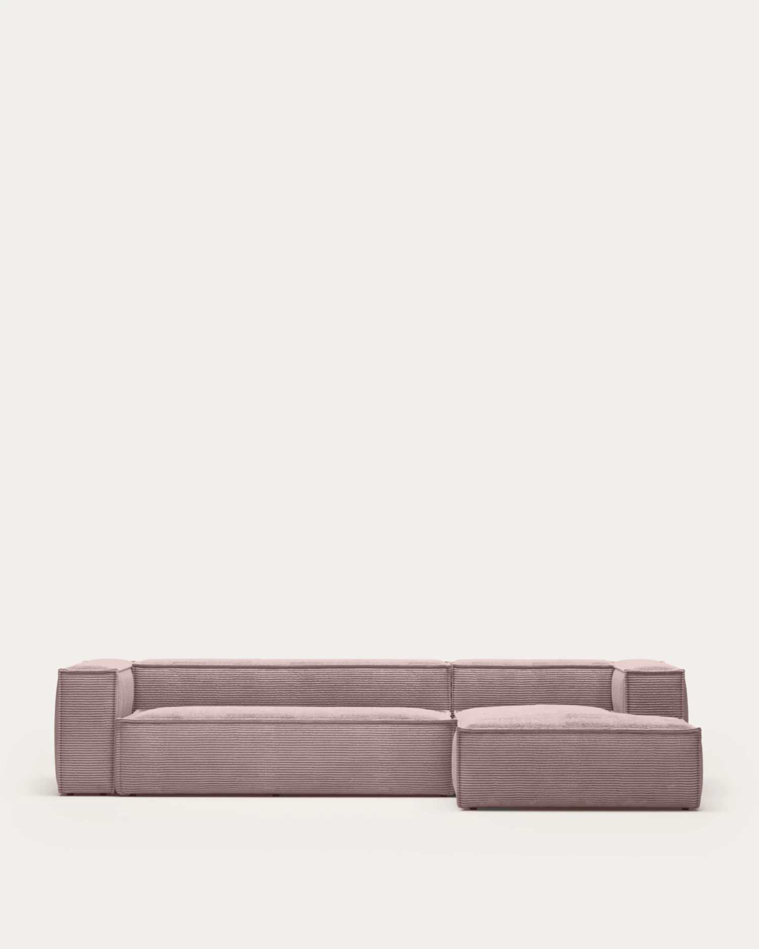 Blok 4 Seater Sofa With Right Side Chaise Longue In Pink Wide Seam Corduroy 330 Cm | Kave Home 3 Blok 4 Seater Sofa With Right Side Chaise Longue In Pink Wide Seam Corduroy 330 Cm | Kave Home