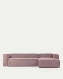 Blok 4 Seater Sofa With Right Side Chaise Longue In Pink Wide Seam Corduroy 330 Cm | Kave Home 16 Blok 4 Seater Sofa With Right Side Chaise Longue In Pink Wide Seam Corduroy 330 Cm | Kave Home -Quality Furniture Store S573LN24 1V02