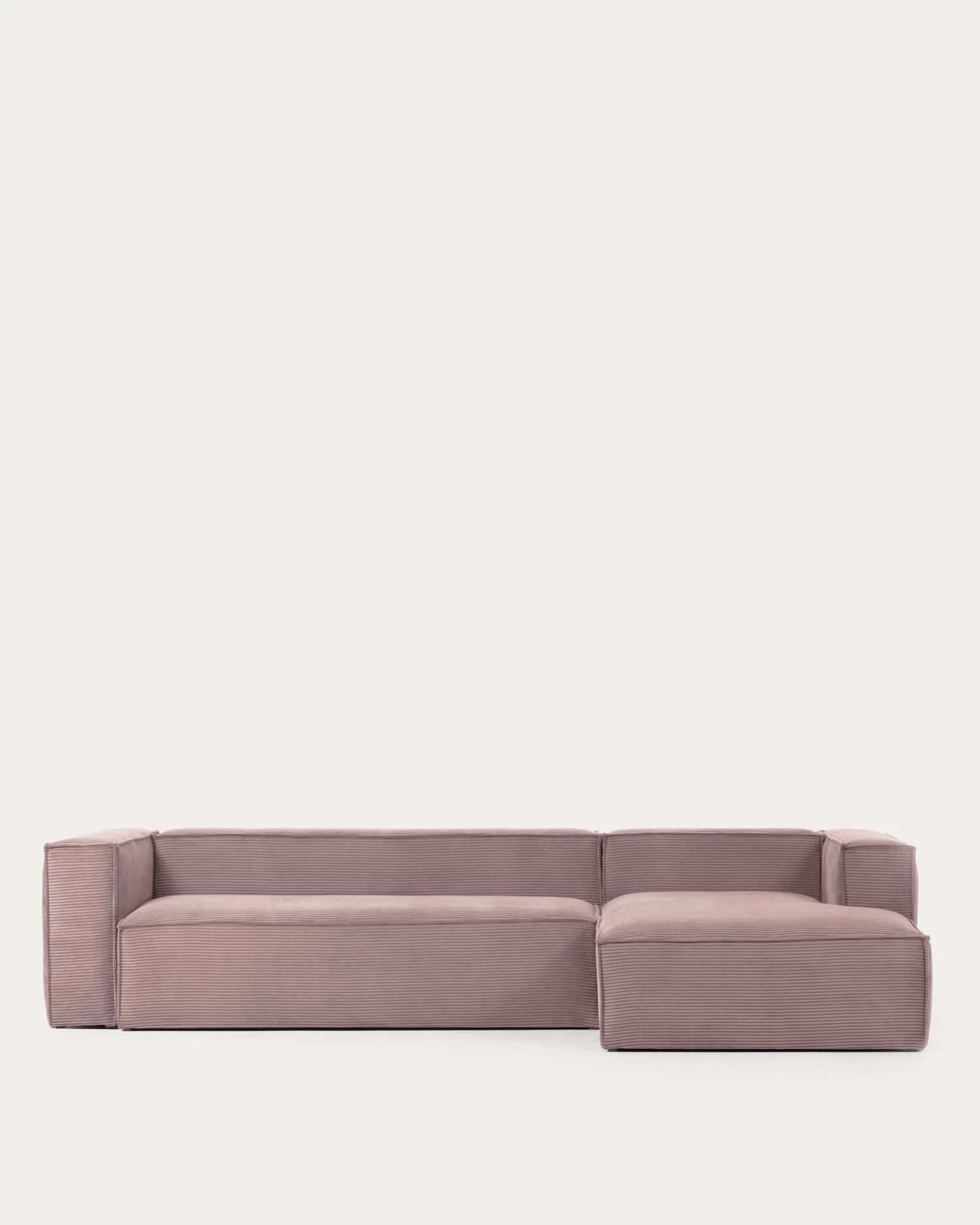 Blok 4 Seater Sofa With Right Side Chaise Longue In Pink Wide Seam Corduroy 330 Cm | Kave Home 7 Blok 4 Seater Sofa With Right Side Chaise Longue In Pink Wide Seam Corduroy 330 Cm | Kave Home - Image 5