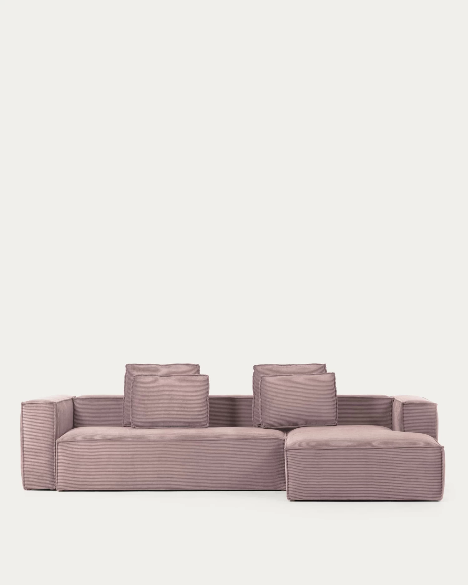 Blok 4 Seater Sofa With Right Side Chaise Longue In Pink Wide Seam Corduroy 330 Cm | Kave Home 12 Blok 4 Seater Sofa With Right Side Chaise Longue In Pink Wide Seam Corduroy 330 Cm | Kave Home - Image 10