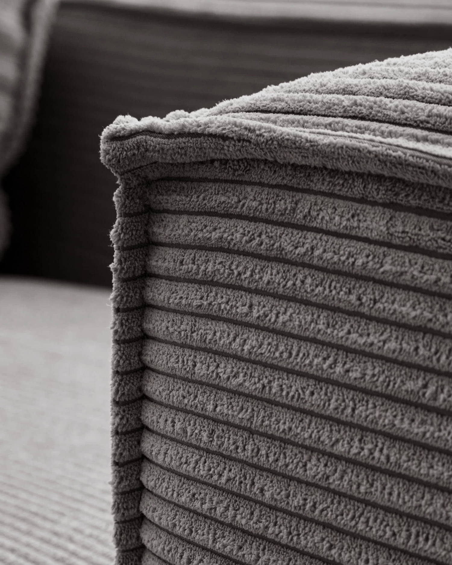 Blok 2 Seater Sofa With Right Side Chaise Longue In Grey Wide Seam Corduroy 240 Cm | Kave Home 9 Blok 2 Seater Sofa With Right Side Chaise Longue In Grey Wide Seam Corduroy 240 Cm | Kave Home - Image 7