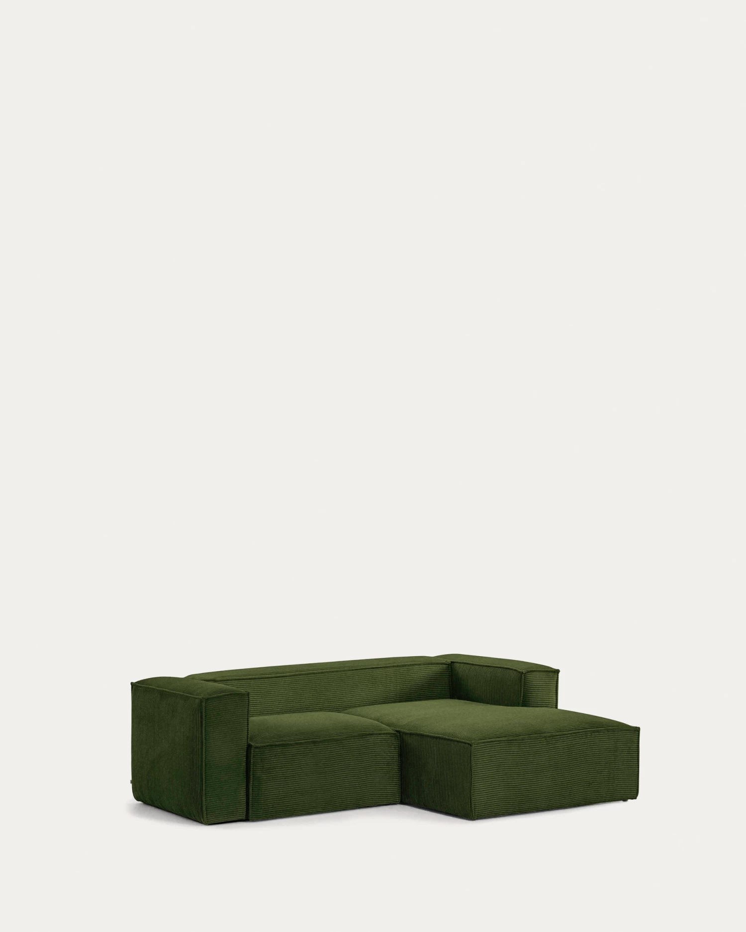 Blok 2 Seater Sofa With Right Side Chaise Longue In Green Wide Seam Corduroy 240 Cm | Kave Home 8 Blok 2 Seater Sofa With Right Side Chaise Longue In Green Wide Seam Corduroy 240 Cm | Kave Home - Image 6