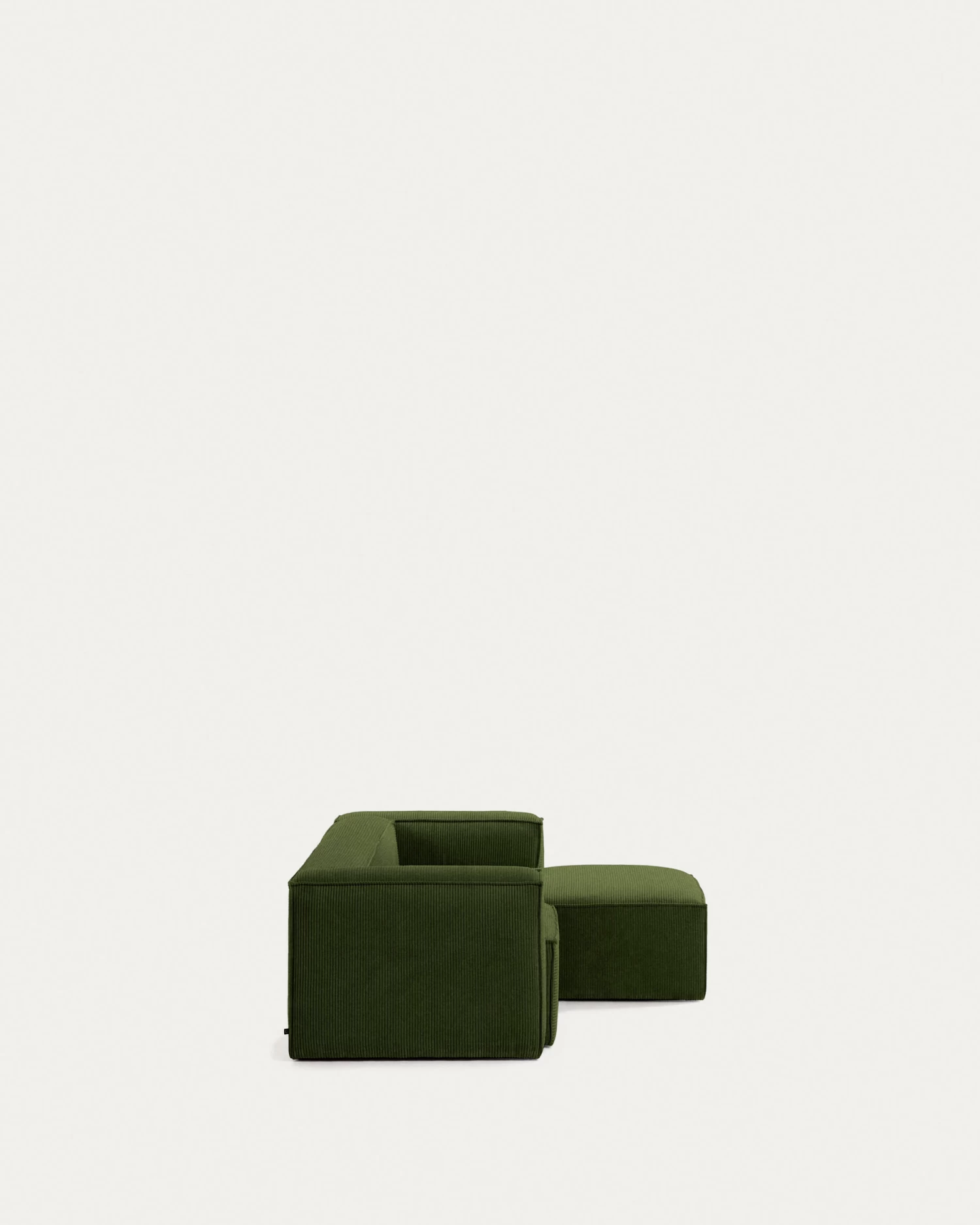 Blok 2 Seater Sofa With Right Side Chaise Longue In Green Wide Seam Corduroy 240 Cm | Kave Home 10 Blok 2 Seater Sofa With Right Side Chaise Longue In Green Wide Seam Corduroy 240 Cm | Kave Home - Image 8