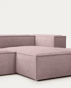 Blok 2 Seater Sofa With Right Side Chaise Longue In Pink Wide Seam Corduroy 240 Cm | Kave Home 14 Blok 2 Seater Sofa With Right Side Chaise Longue In Pink Wide Seam Corduroy 240 Cm | Kave Home -Quality Furniture Store S574LN24 1D01