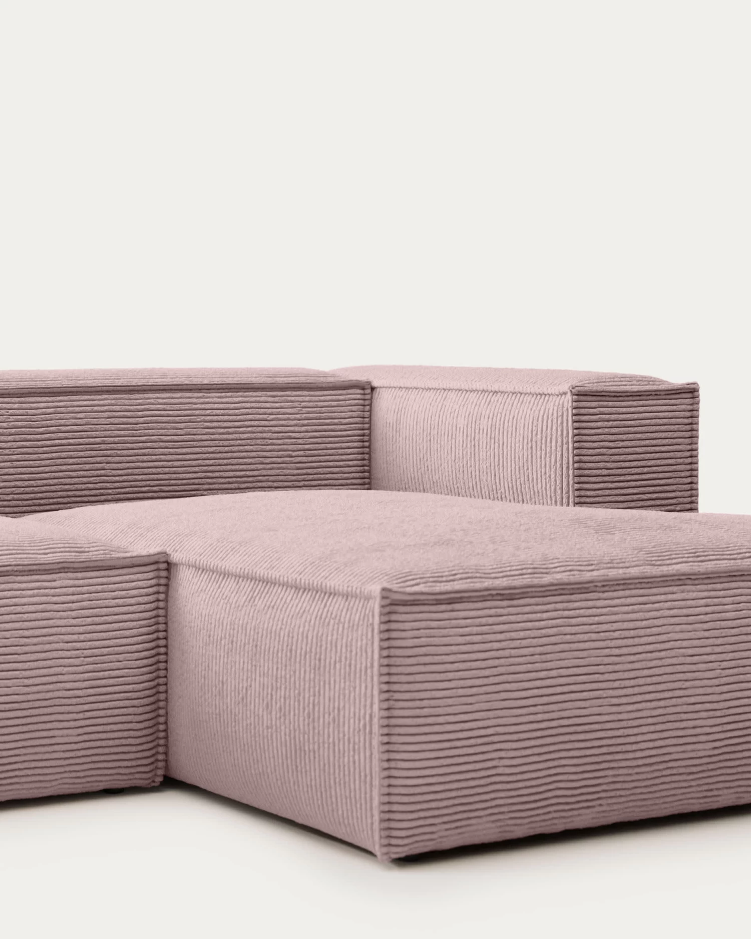 Blok 2 Seater Sofa With Right Side Chaise Longue In Pink Wide Seam Corduroy 240 Cm | Kave Home 5 Blok 2 Seater Sofa With Right Side Chaise Longue In Pink Wide Seam Corduroy 240 Cm | Kave Home - Image 3