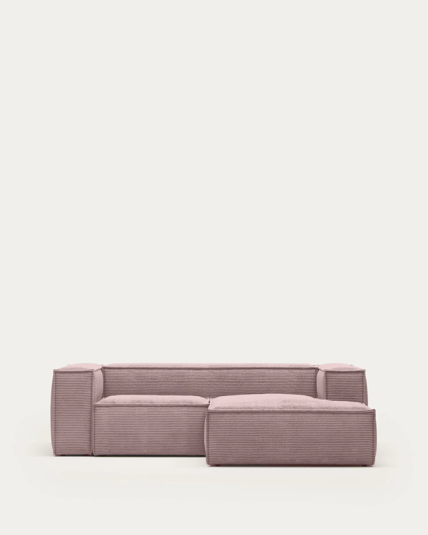 Blok 2 Seater Sofa With Right Side Chaise Longue In Pink Wide Seam Corduroy 240 Cm | Kave Home 3 Blok 2 Seater Sofa With Right Side Chaise Longue In Pink Wide Seam Corduroy 240 Cm | Kave Home