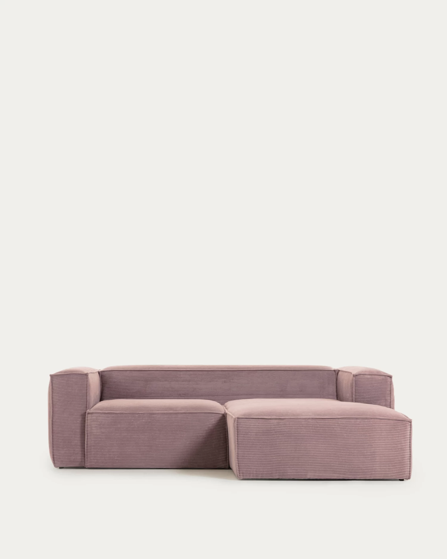 Blok 2 Seater Sofa With Right Side Chaise Longue In Pink Wide Seam Corduroy 240 Cm | Kave Home 7 Blok 2 Seater Sofa With Right Side Chaise Longue In Pink Wide Seam Corduroy 240 Cm | Kave Home - Image 5