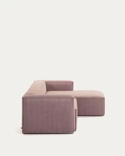 Blok 2 Seater Sofa With Right Side Chaise Longue In Pink Wide Seam Corduroy 240 Cm | Kave Home 18 Blok 2 Seater Sofa With Right Side Chaise Longue In Pink Wide Seam Corduroy 240 Cm | Kave Home -Quality Furniture Store S574LN24 1V03