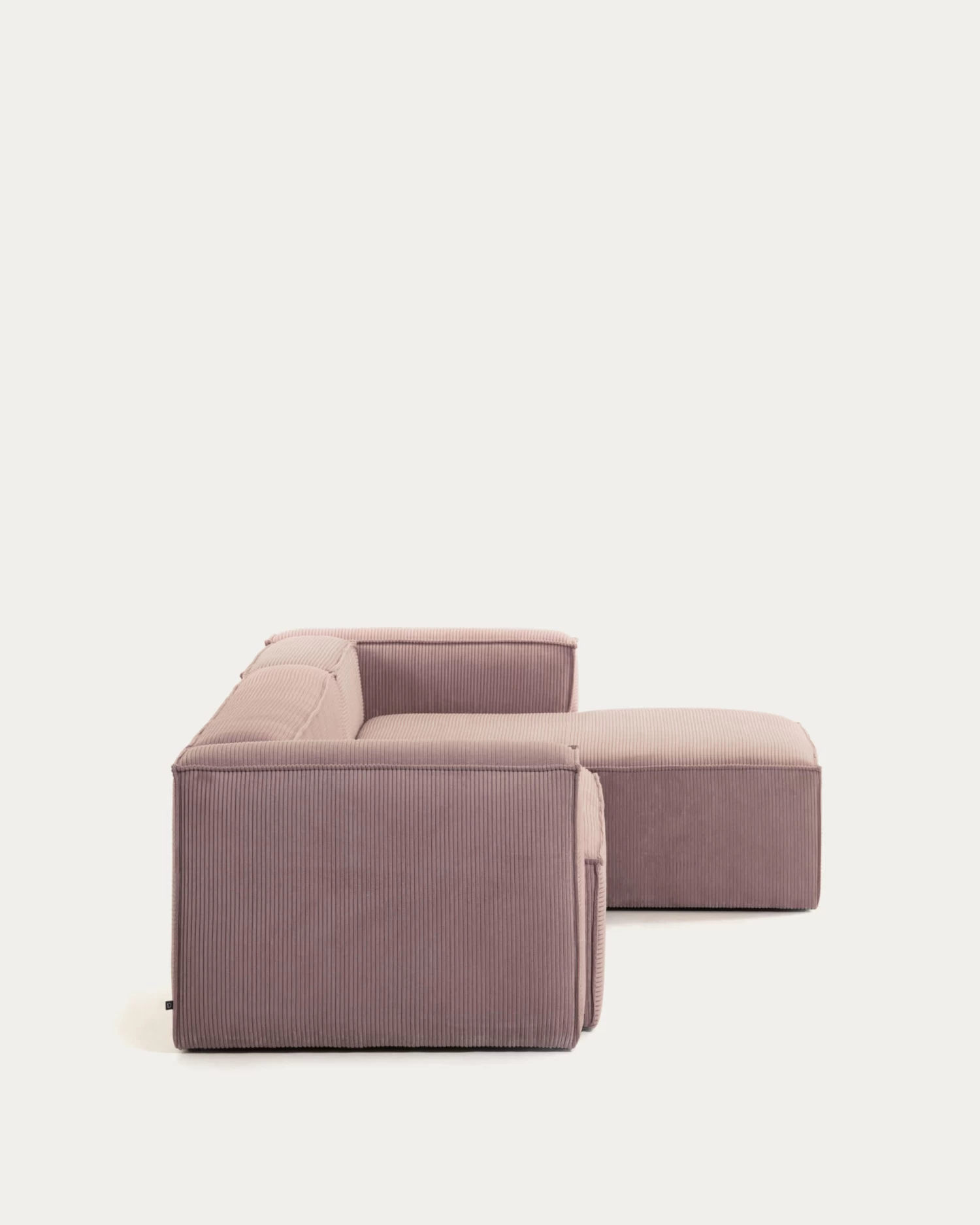 Blok 2 Seater Sofa With Right Side Chaise Longue In Pink Wide Seam Corduroy 240 Cm | Kave Home 9 Blok 2 Seater Sofa With Right Side Chaise Longue In Pink Wide Seam Corduroy 240 Cm | Kave Home - Image 7