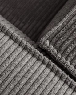 Blok 2 Seater Sofa With Left Side Chaise Longue In Grey Wide Seam Corduroy 240 Cm | Kave Home -Quality Furniture Store S575LN15 1D04