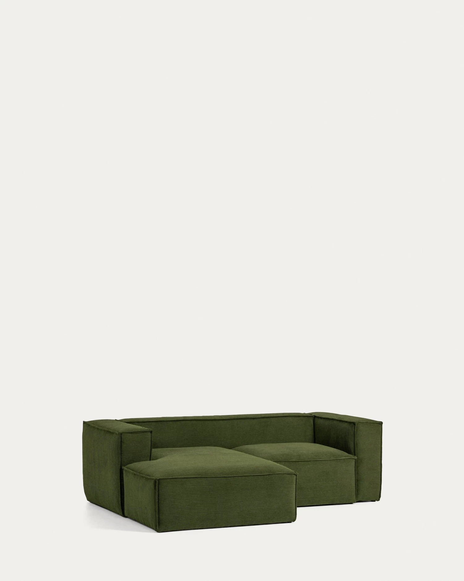 Blok 2 Seater Sofa With Left Side Chaise Longue In Green Wide Seam Corduroy 240 Cm | Kave Home 7 Blok 2 Seater Sofa With Left Side Chaise Longue In Green Wide Seam Corduroy 240 Cm | Kave Home - Image 5