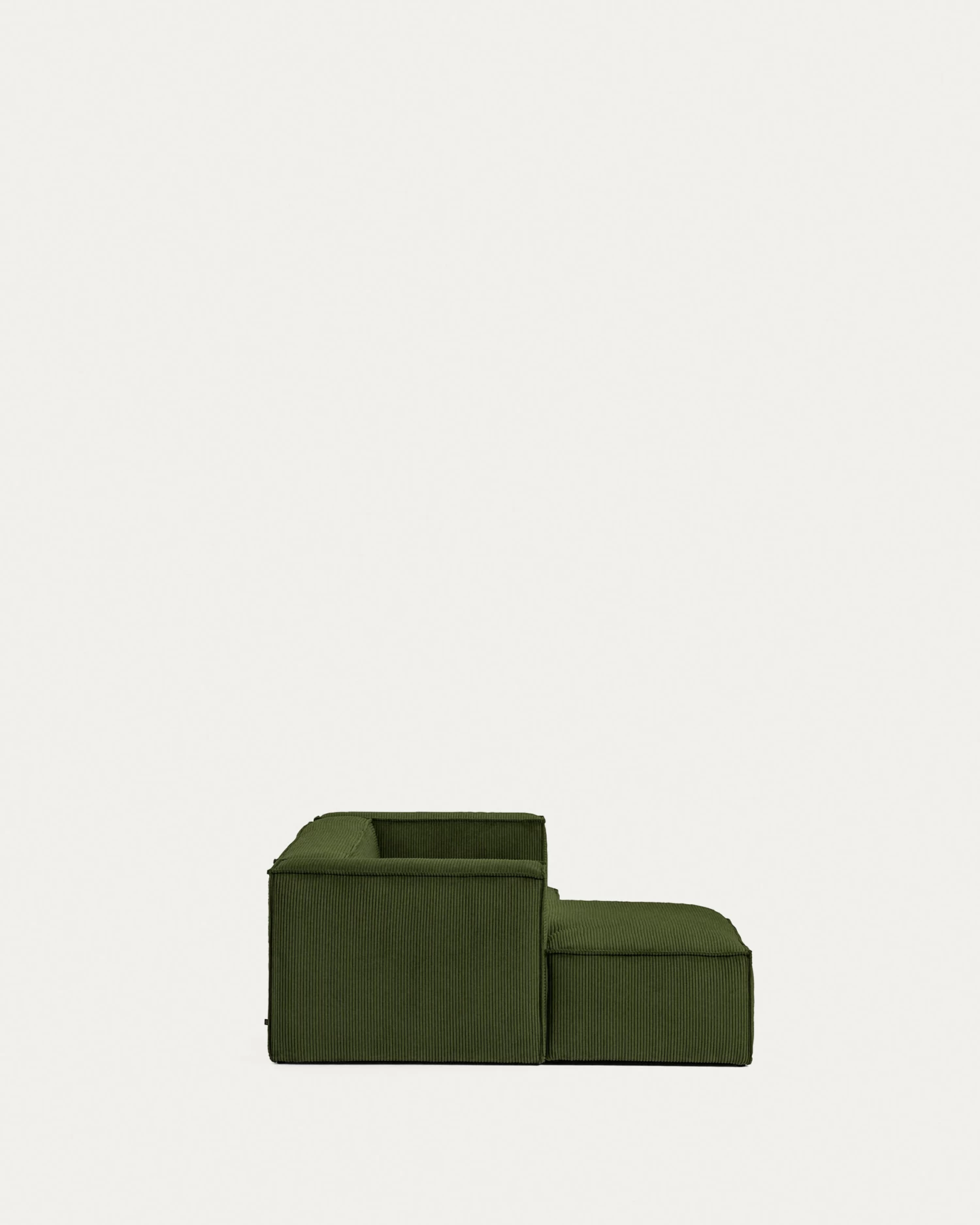 Blok 2 Seater Sofa With Left Side Chaise Longue In Green Wide Seam Corduroy 240 Cm | Kave Home 9 Blok 2 Seater Sofa With Left Side Chaise Longue In Green Wide Seam Corduroy 240 Cm | Kave Home - Image 7