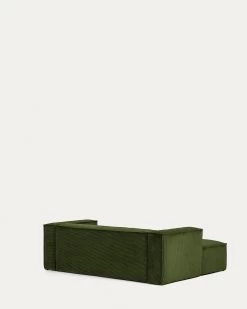 Blok 2 Seater Sofa With Left Side Chaise Longue In Green Wide Seam Corduroy 240 Cm | Kave Home 19 Blok 2 Seater Sofa With Left Side Chaise Longue In Green Wide Seam Corduroy 240 Cm | Kave Home -Quality Furniture Store S575LN19 1V04