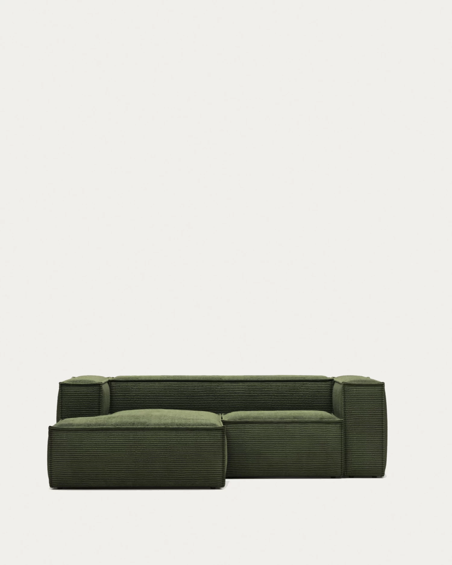 Blok 2 Seater Sofa With Left Side Chaise Longue In Green Wide Seam Corduroy 240 Cm | Kave Home 12 Blok 2 Seater Sofa With Left Side Chaise Longue In Green Wide Seam Corduroy 240 Cm | Kave Home - Image 10