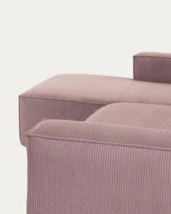 Blok 2 Seater Sofa With Left Side Chaise Longue In Pink Wide Seam Corduroy 240 Cm | Kave Home 15 Blok 2 Seater Sofa With Left Side Chaise Longue In Pink Wide Seam Corduroy 240 Cm | Kave Home -Quality Furniture Store S575LN24 1D02