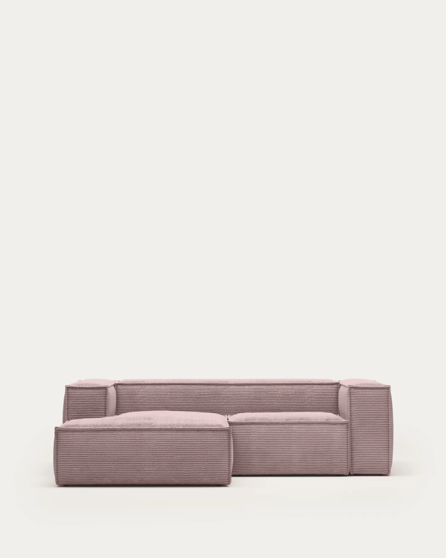 Blok 2 Seater Sofa With Left Side Chaise Longue In Pink Wide Seam Corduroy 240 Cm | Kave Home 3 Blok 2 Seater Sofa With Left Side Chaise Longue In Pink Wide Seam Corduroy 240 Cm | Kave Home