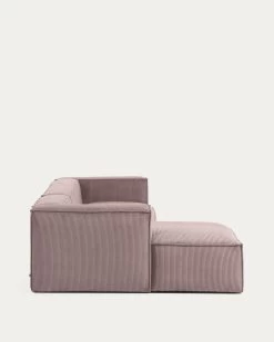 Blok 2 Seater Sofa With Left Side Chaise Longue In Pink Wide Seam Corduroy 240 Cm | Kave Home 18 Blok 2 Seater Sofa With Left Side Chaise Longue In Pink Wide Seam Corduroy 240 Cm | Kave Home -Quality Furniture Store S575LN24 1V03