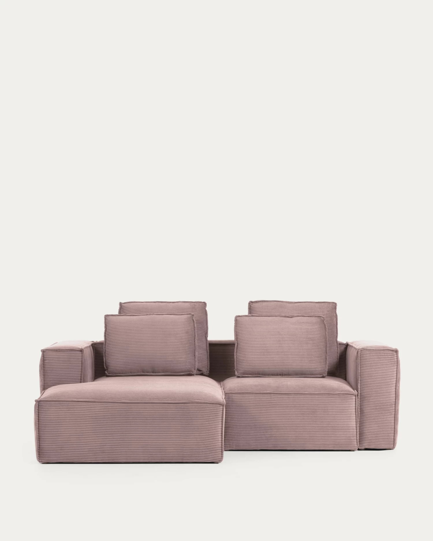 Blok 2 Seater Sofa With Left Side Chaise Longue In Pink Wide Seam Corduroy 240 Cm | Kave Home 12 Blok 2 Seater Sofa With Left Side Chaise Longue In Pink Wide Seam Corduroy 240 Cm | Kave Home - Image 10