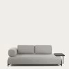 Compo 3 Seater Sofa With Large Tray In Light Grey 252 Cm | Kave Home
