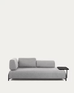 Compo 3 Seater Sofa With Large Tray In Light Grey 252 Cm | Kave Home 13 Compo 3 Seater Sofa With Large Tray In Light Grey 252 Cm | Kave Home -Quality Furniture Store S587BB14 1V02
