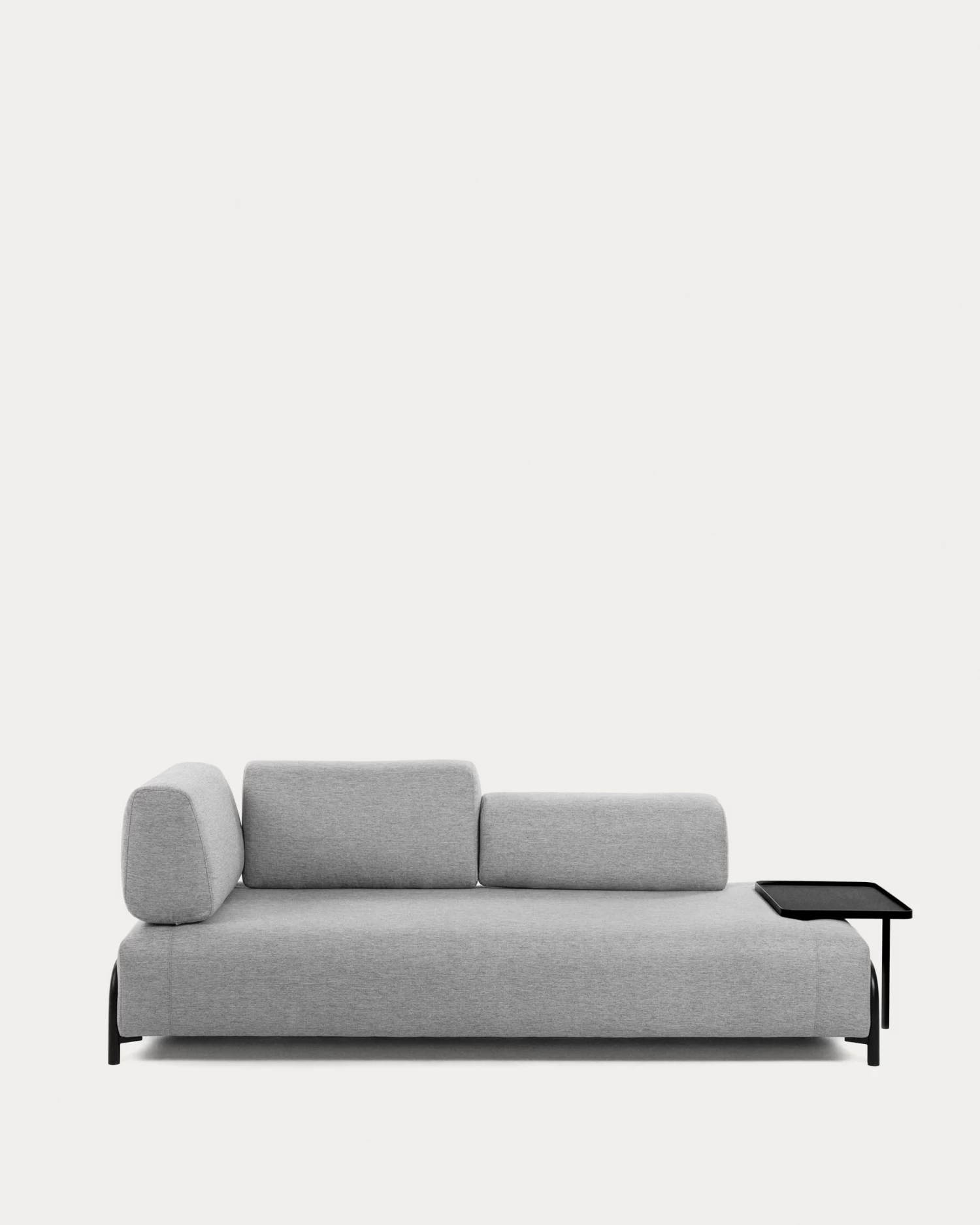 Compo 3 Seater Sofa With Large Tray In Light Grey 252 Cm | Kave Home 7 Compo 3 Seater Sofa With Large Tray In Light Grey 252 Cm | Kave Home - Image 5