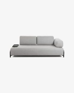 Compo 3 Seater Sofa With Small Tray In Light Grey 232 Cm | Kave Home -Quality Furniture Store S588BB14 1V07