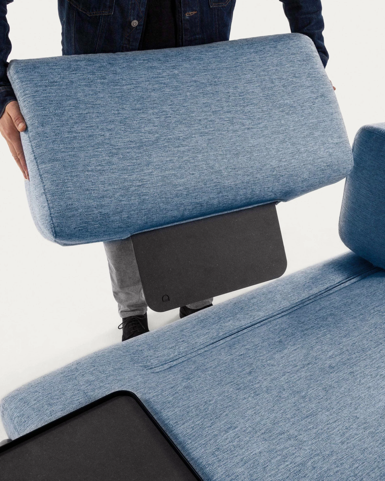 Compo 3-seater Sofa In Blue With Small Tray 232 Cm | Kave Home 7 Compo 3-seater Sofa In Blue With Small Tray 232 Cm | Kave Home - Image 5