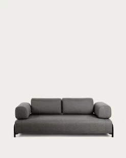 Compo 3 Seater Sofa In Dark Grey 232 Cm | Kave Home
