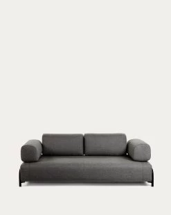 Compo 3 Seater Sofa In Dark Grey 232 Cm | Kave Home 16 Compo 3 Seater Sofa In Dark Grey 232 Cm | Kave Home -Quality Furniture Store S589BB02 1V02