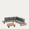 Zalika 5-seater Corner Sofa And Solid Acacia Coffee Table Set (100% FSC) | Kave Home -Quality Furniture Store S639M46 1V01
