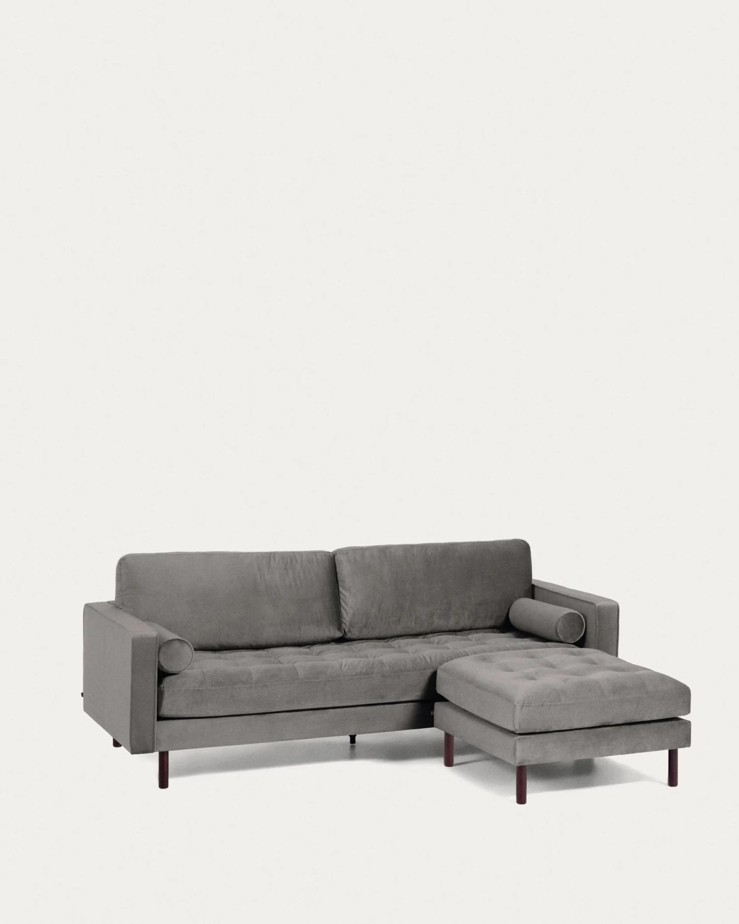 Debra 3 Seater Sofa With Footrest In Grey Velvet 222 Cm | Kave Home 6 Debra 3 Seater Sofa With Footrest In Grey Velvet 222 Cm | Kave Home - Image 4