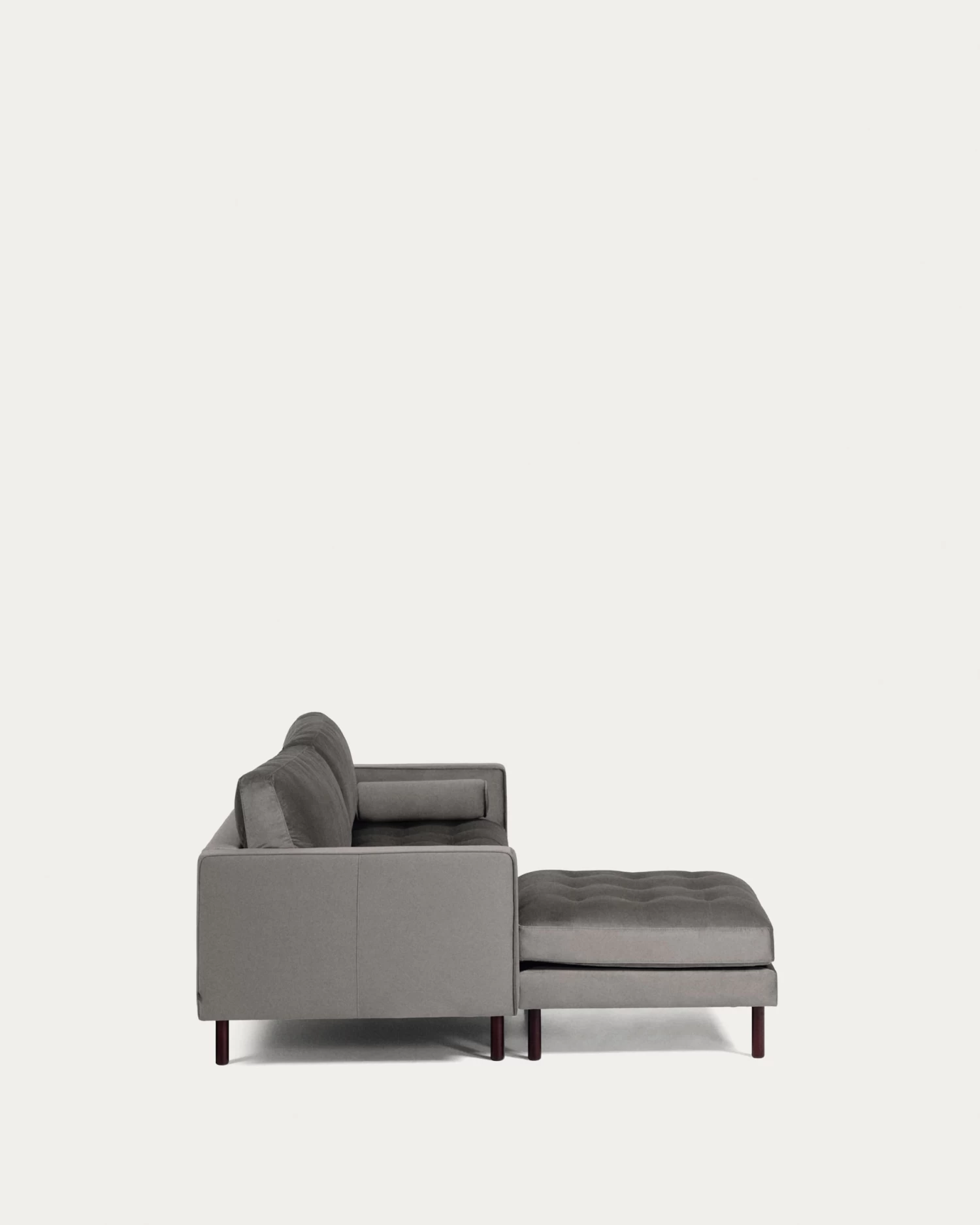 Debra 3 Seater Sofa With Footrest In Grey Velvet 222 Cm | Kave Home 9 Debra 3 Seater Sofa With Footrest In Grey Velvet 222 Cm | Kave Home - Image 7