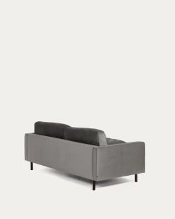 Debra 3 Seater Sofa With Footrest In Grey Velvet 222 Cm | Kave Home 21 Debra 3 Seater Sofa With Footrest In Grey Velvet 222 Cm | Kave Home -Quality Furniture Store S664JU03 1V08