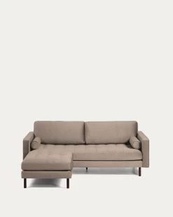 Debra 3 Seater Sofa With Footrest In Taupe Velvet 222 Cm | Kave Home 16 Debra 3 Seater Sofa With Footrest In Taupe Velvet 222 Cm | Kave Home -Quality Furniture Store S664JU85 1V03