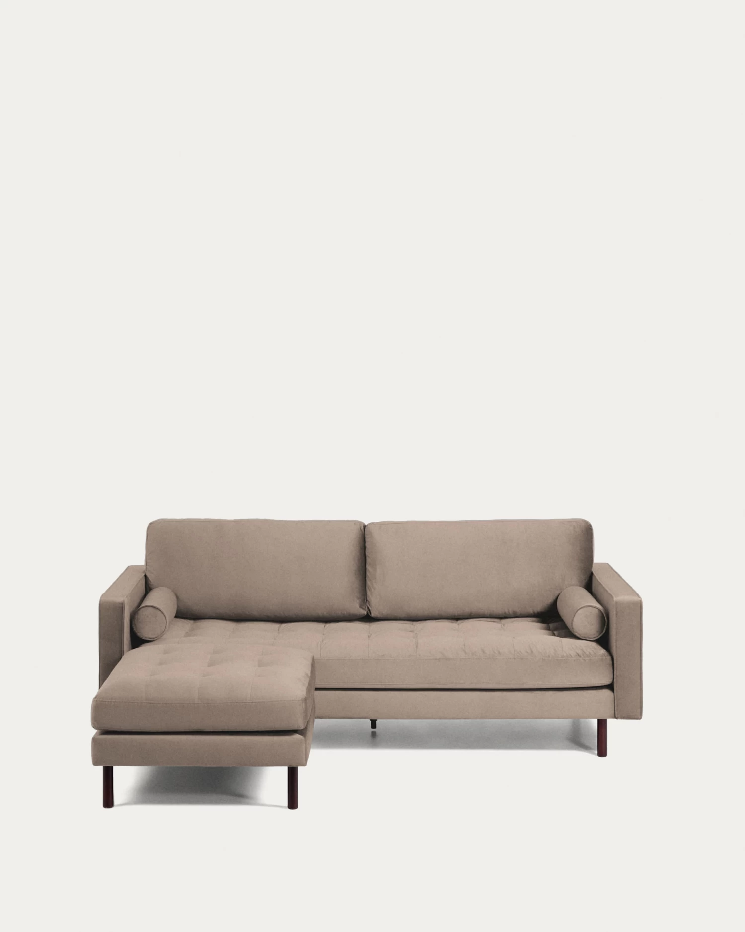 Debra 3 Seater Sofa With Footrest In Taupe Velvet 222 Cm | Kave Home 7 Debra 3 Seater Sofa With Footrest In Taupe Velvet 222 Cm | Kave Home - Image 5