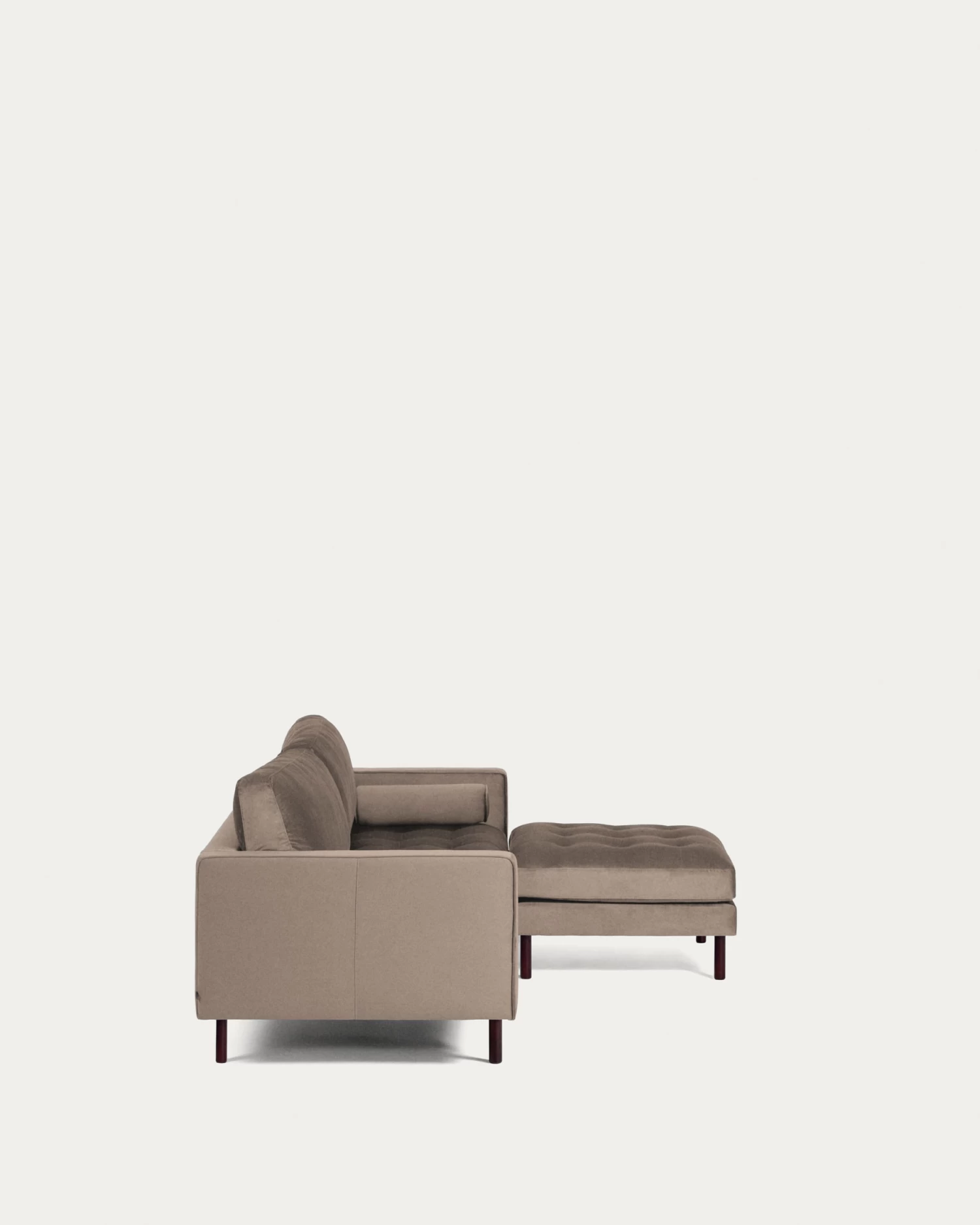Debra 3 Seater Sofa With Footrest In Taupe Velvet 222 Cm | Kave Home 10 Debra 3 Seater Sofa With Footrest In Taupe Velvet 222 Cm | Kave Home - Image 8