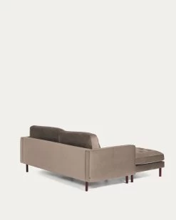 Debra 3 Seater Sofa With Footrest In Taupe Velvet 222 Cm | Kave Home 20 Debra 3 Seater Sofa With Footrest In Taupe Velvet 222 Cm | Kave Home -Quality Furniture Store S664JU85 1V07
