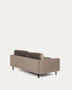 Debra 3 Seater Sofa With Footrest In Taupe Velvet 222 Cm | Kave Home 21 Debra 3 Seater Sofa With Footrest In Taupe Velvet 222 Cm | Kave Home -Quality Furniture Store S664JU85 1V08