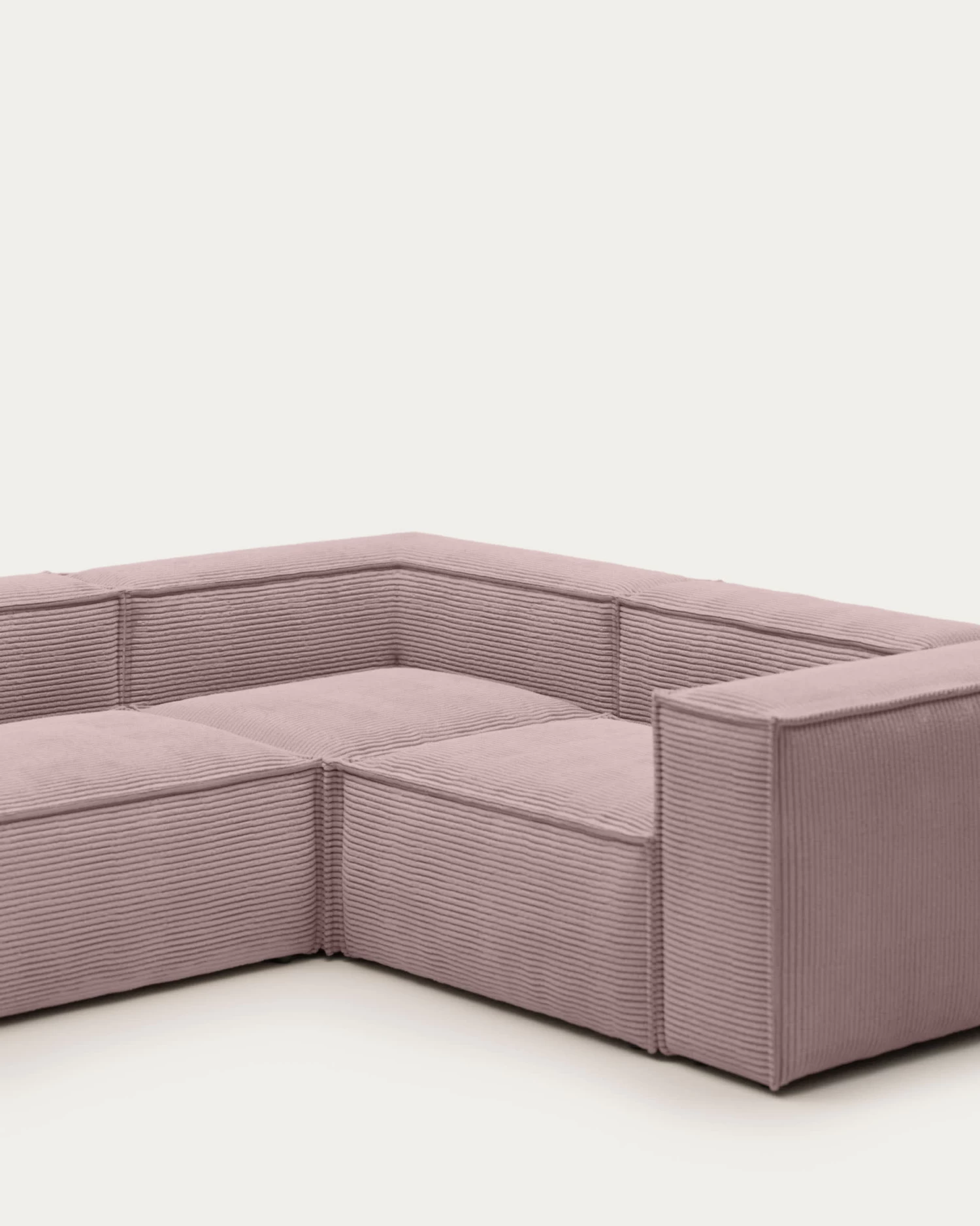 Blok 4 Seater Corner Sofa In Pink Wide Seam Corduroy 320 X 230 Cm / 230 X 320 Cm | Kave Home 4 Blok 4 Seater Corner Sofa In Pink Wide Seam Corduroy 320 X 230 Cm / 230 X 320 Cm | Kave Home - Image 2