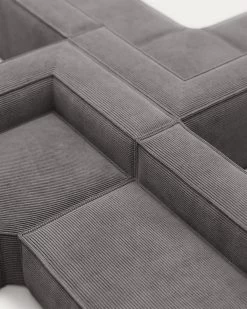Blok 6 Seater Corner Sofa In Grey Wide Seam Corduroy 320 X 320 Cm | Kave Home 11 Blok 6 Seater Corner Sofa In Grey Wide Seam Corduroy 320 X 320 Cm | Kave Home -Quality Furniture Store S684LN15 1D01
