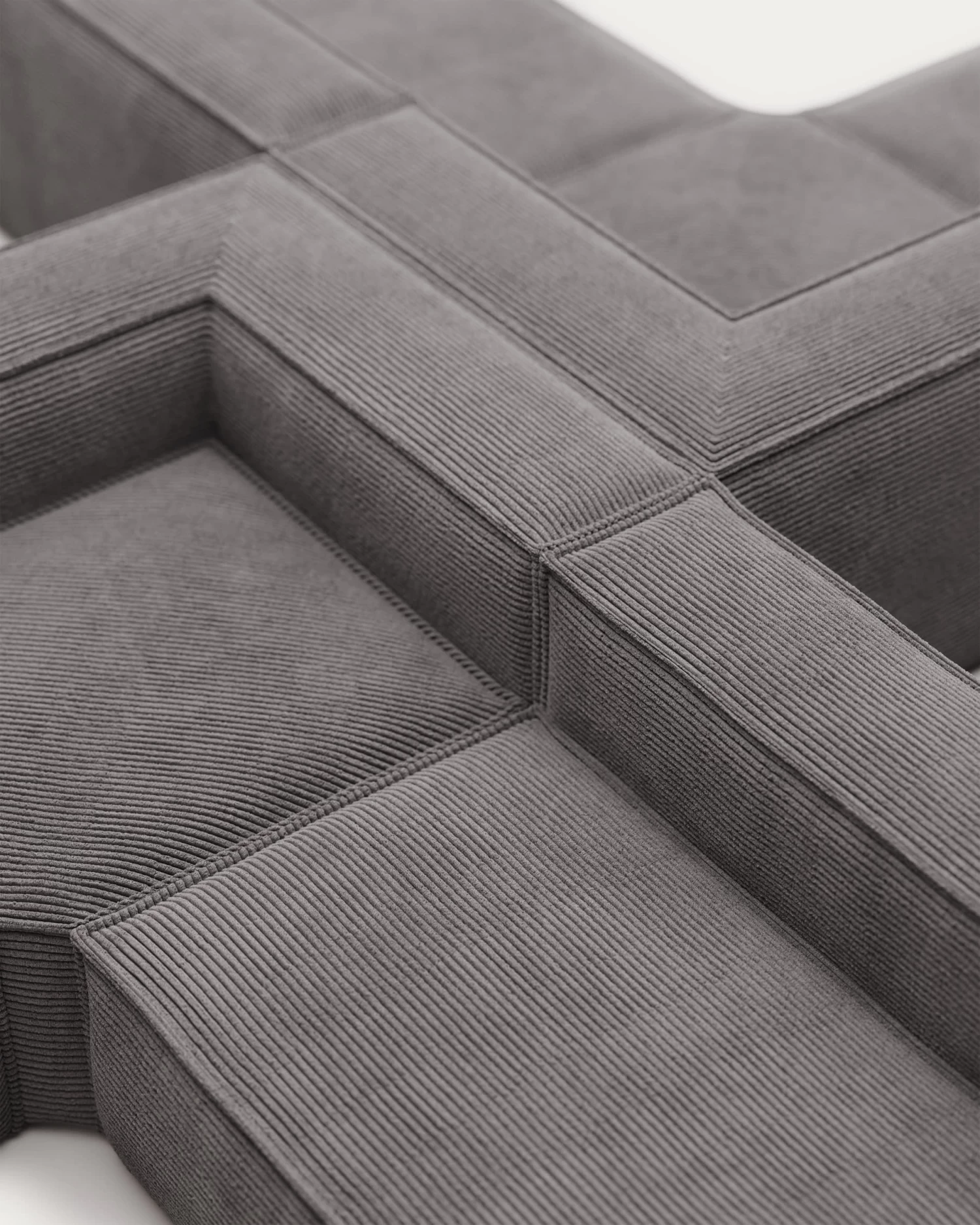 Blok 6 Seater Corner Sofa In Grey Wide Seam Corduroy 320 X 320 Cm | Kave Home 5 Blok 6 Seater Corner Sofa In Grey Wide Seam Corduroy 320 X 320 Cm | Kave Home - Image 3