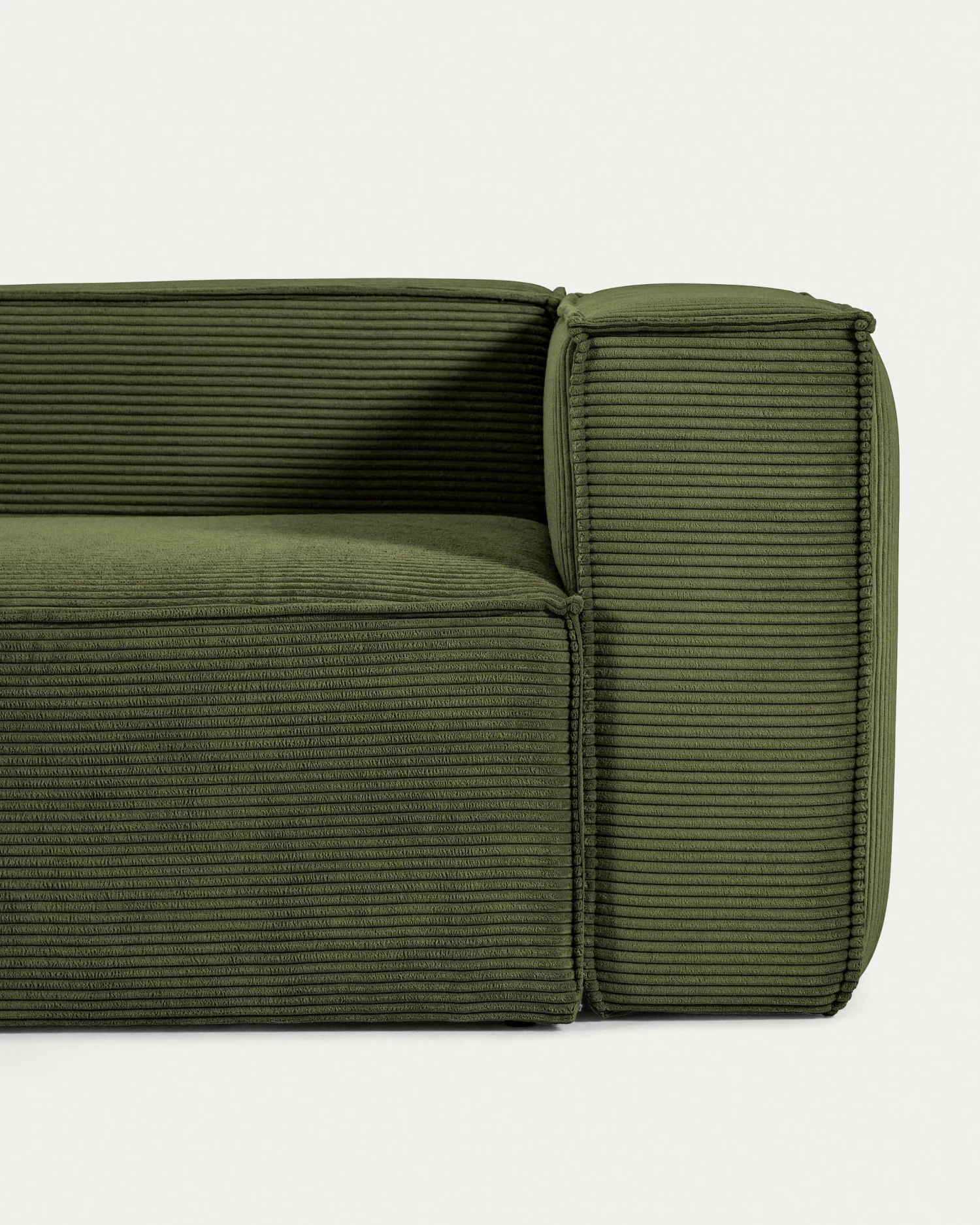 Blok 6 Seater Corner Sofa In Wide Seam Green Corduroy 320 X 320 Cm | Kave Home 7 Blok 6 Seater Corner Sofa In Wide Seam Green Corduroy 320 X 320 Cm | Kave Home - Image 5