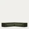 Blok 6 Seater Corner Sofa In Wide Seam Green Corduroy 320 X 320 Cm | Kave Home 1 Blok 6 Seater Corner Sofa In Wide Seam Green Corduroy 320 X 320 Cm | Kave Home -Quality Furniture Store S684LN19 1V01