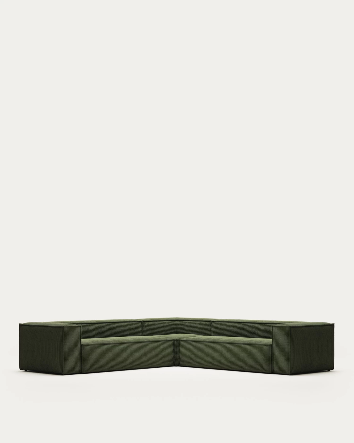 Blok 6 Seater Corner Sofa In Wide Seam Green Corduroy 320 X 320 Cm | Kave Home 3 Blok 6 Seater Corner Sofa In Wide Seam Green Corduroy 320 X 320 Cm | Kave Home