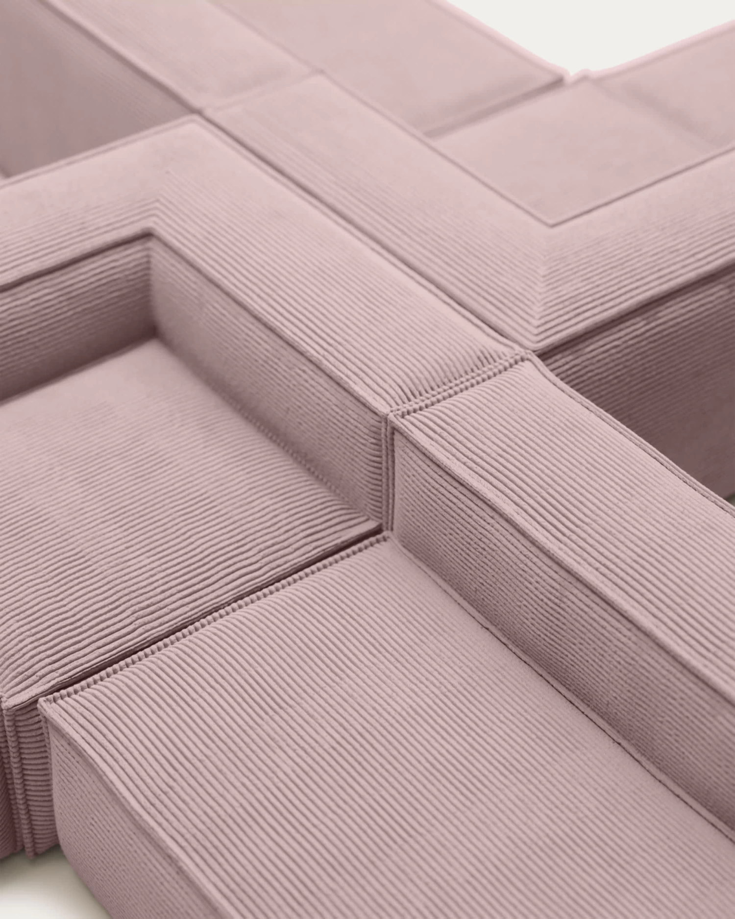 Blok 6 Seater Corner Sofa In Pink Wide Seam Corduroy 320 X 320 Cm | Kave Home 5 Blok 6 Seater Corner Sofa In Pink Wide Seam Corduroy 320 X 320 Cm | Kave Home - Image 3