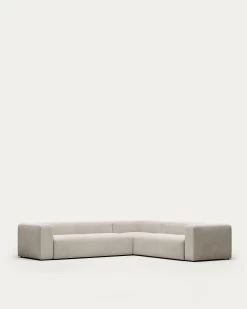Blok 5 Seater Corner Sofa In Beige, 320 X 290 Cm / 290 X 320 Cm