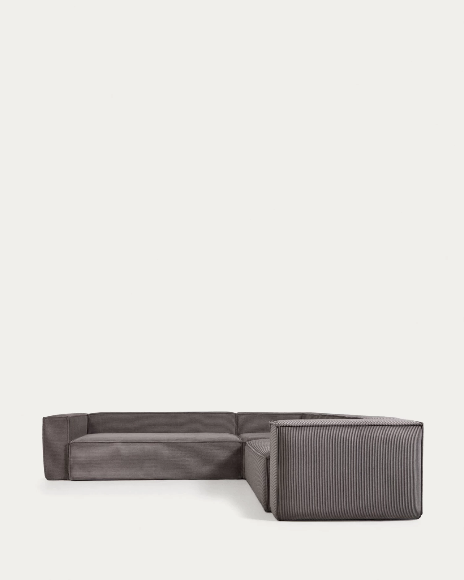 Blok 5 Seater Corner Sofa In Grey Wide Seam Corduroy 320 X 290 / 290 X 320 Cm | Kave Home 7 Blok 5 Seater Corner Sofa In Grey Wide Seam Corduroy 320 X 290 / 290 X 320 Cm | Kave Home - Image 5